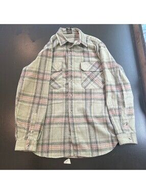 Sketch Men's Wool Blend Plaid Button-Up Shirt Size L